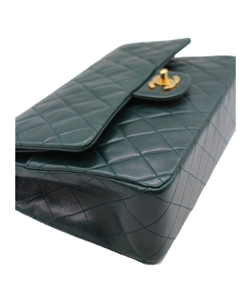 CHANEL（シャネル）CHANEL (シャネル) ダブルフラップマトラッセ ダークグリーン サイズ:25 マトラッセ 25 2495192の古着・服飾アイテム