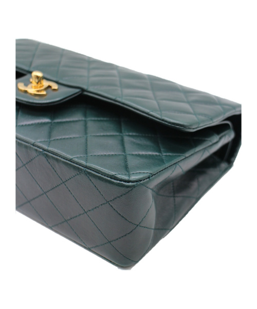 CHANEL（シャネル）CHANEL (シャネル) ダブルフラップマトラッセ ダークグリーン サイズ:25 マトラッセ 25 2495192の古着・服飾アイテム