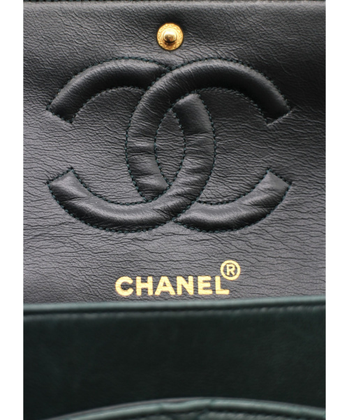CHANEL（シャネル）CHANEL (シャネル) ダブルフラップマトラッセ ダークグリーン サイズ:25 マトラッセ 25 2495192の古着・服飾アイテム