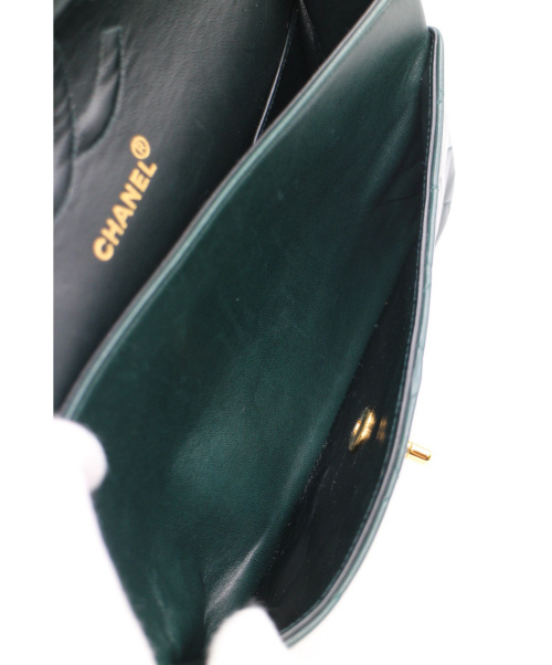 CHANEL（シャネル）CHANEL (シャネル) ダブルフラップマトラッセ ダークグリーン サイズ:25 マトラッセ 25 2495192の古着・服飾アイテム