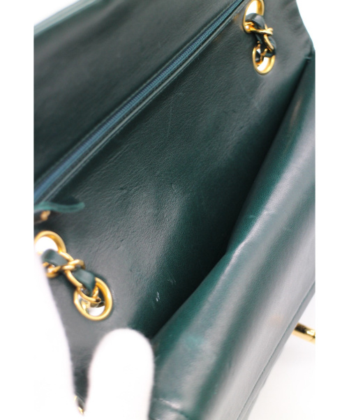 CHANEL（シャネル）CHANEL (シャネル) ダブルフラップマトラッセ ダークグリーン サイズ:25 マトラッセ 25 2495192の古着・服飾アイテム