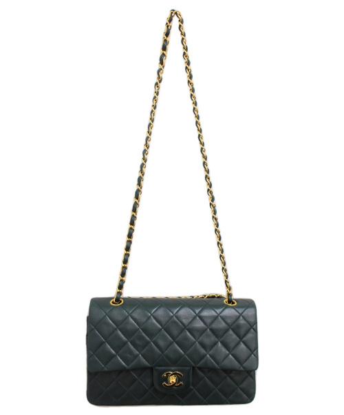 CHANEL（シャネル）CHANEL (シャネル) ダブルフラップマトラッセ ダークグリーン サイズ:25 マトラッセ 25 2495192の古着・服飾アイテム