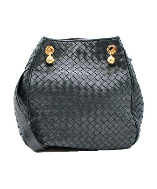 BOTTEGA VENETA（ボッテガベネタ）BOTTEGA VENETA (ボッテガ ヴェネタ) イントレチャート トートバッグ グリーン サイズ:- 951357の古着・服飾アイテム