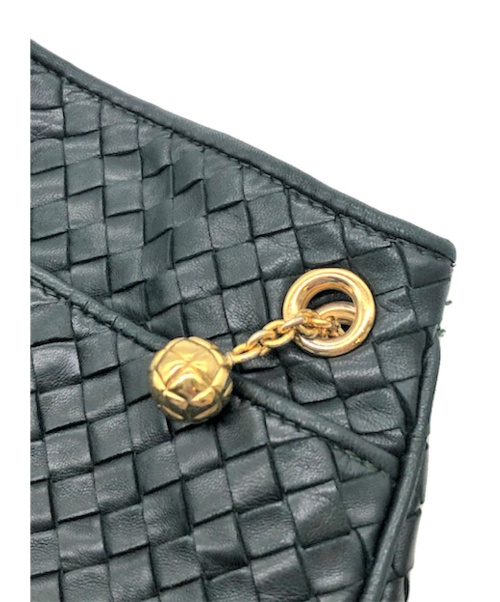 BOTTEGA VENETA（ボッテガベネタ）BOTTEGA VENETA (ボッテガ ヴェネタ) イントレチャート トートバッグ グリーン サイズ:- 951357の古着・服飾アイテム