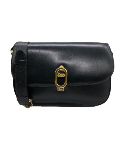 CELINE（セリーヌ）CELINE (セリーヌ) 馬車金具レザーショルダーバッグ ブラック サイズ:-の古着・服飾アイテム