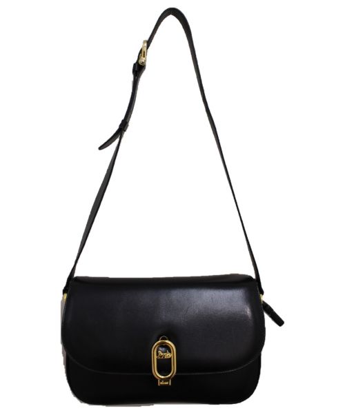 CELINE（セリーヌ）CELINE (セリーヌ) 馬車金具レザーショルダーバッグ ブラック サイズ:-の古着・服飾アイテム