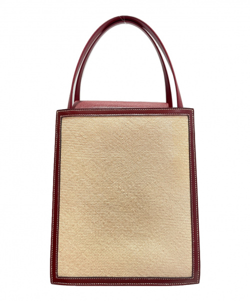 HERMES（エルメス）HERMES (エルメス) ルーシー	MM ベージュ×レッド サイズ:MM □D(2000年)	の古着・服飾アイテム