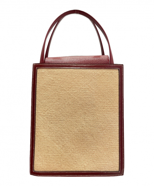 HERMES（エルメス）HERMES (エルメス) ルーシー	MM ベージュ×レッド サイズ:MM □D(2000年)	の古着・服飾アイテム