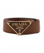 PRADAプラダ）の古着「21SS サフィアーノレザーベルト」｜ブラウン