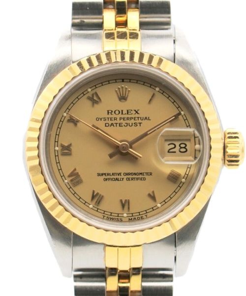 ROLEX（ロレックス）ROLEX (ロレックス) デイトジャスト シャンパンゴールド,ローマンインデックス サイズ:25mmの古着・服飾アイテム