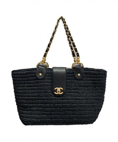 CHANEL（シャネル）CHANEL (シャネル) チェーンストロートートバッグ ブラック サイズ:-の古着・服飾アイテム