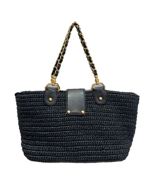 CHANEL（シャネル）CHANEL (シャネル) チェーンストロートートバッグ ブラック サイズ:-の古着・服飾アイテム