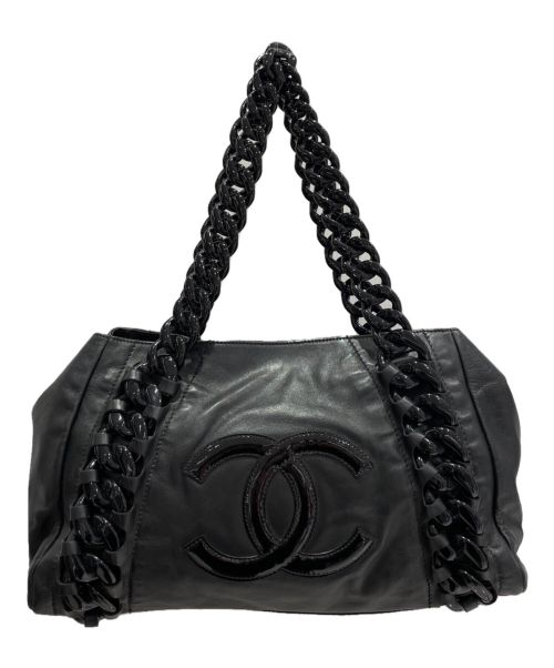 CHANEL（シャネル）CHANEL (シャネル) プラスチックチェーントートバッグ ブラック サイズ:-の古着・服飾アイテム