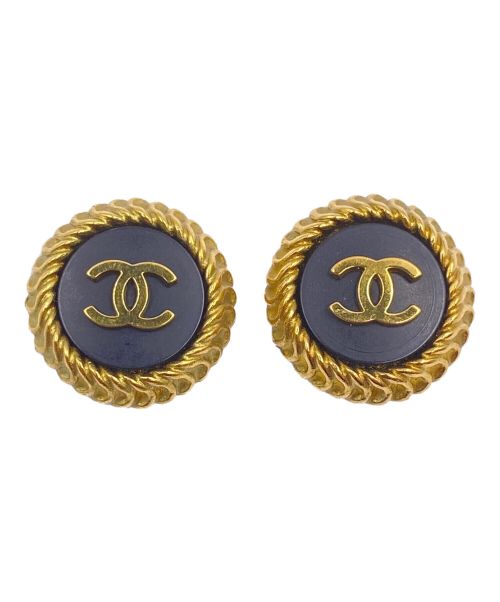 CHANEL（シャネル）CHANEL (シャネル) ココマーク ブラックフェイスイヤリング ブラック×ゴールド サイズ:-の古着・服飾アイテム