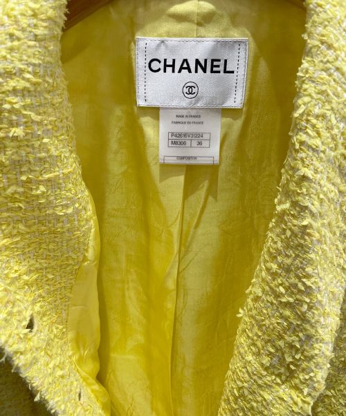 CHANEL（シャネル）CHANEL (シャネル) ツイードジャケット イエロー サイズ:36の古着・服飾アイテム
