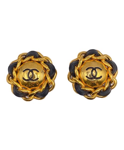 CHANEL（シャネル）CHANEL (シャネル) チェーンココマークイヤリング ゴールド×ブラック サイズ:-の古着・服飾アイテム