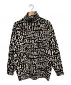 BALENCIAGAバレンシアガ）の古着「ロゴウェーブ タートルネック」｜ブラック