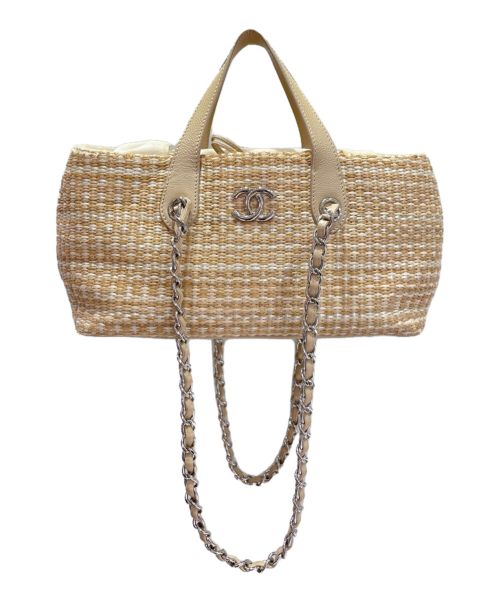 CHANEL（シャネル）CHANEL (シャネル) ラフィア2WAYショルダーバッグ ベージュ サイズ:-の古着・服飾アイテム