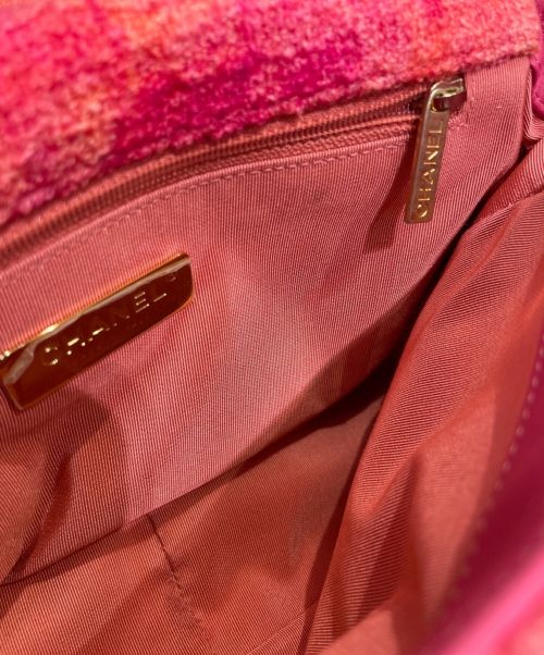 CHANEL（シャネル）CHANEL (シャネル) CHANEL19ツイードバッグ ピンク サイズ:25の古着・服飾アイテム