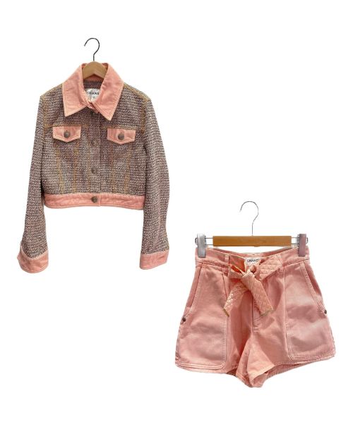 CHANEL（シャネル）CHANEL (シャネル) ツイードデニムセットアップ ピンク サイズ:36の古着・服飾アイテム