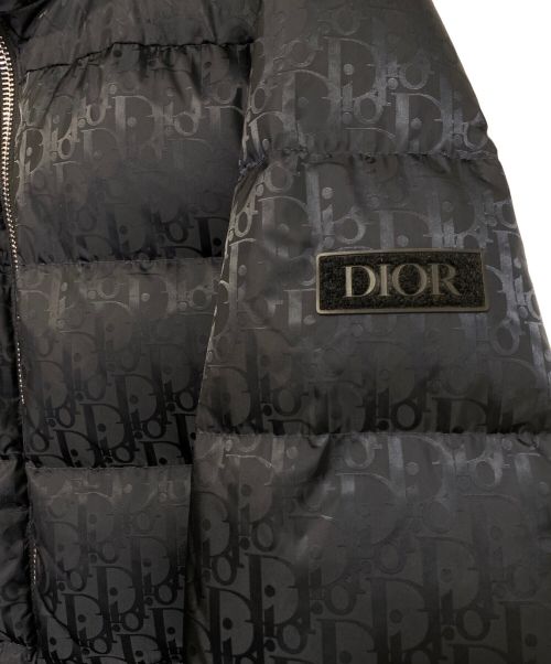 Christian Dior（クリスチャン ディオール）Christian Dior (クリスチャン ディオール) オブリーク ナイロンジャカード ダウンジャケット ブラック サイズ:46の古着・服飾アイテム
