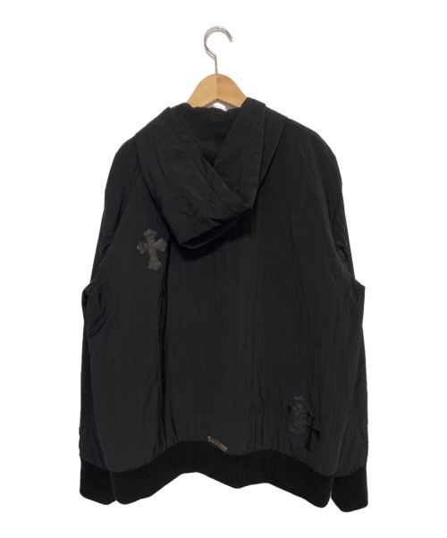 CHROME HEARTS（クロムハーツ）CHROME HEARTS (クロムハーツ) クロスパッチキルティングフーデッドジャケット ブラック サイズ:Ｌの古着・服飾アイテム