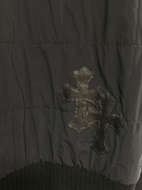 CHROME HEARTS（クロムハーツ）CHROME HEARTS (クロムハーツ) クロスパッチキルティングフーデッドジャケット ブラック サイズ:Ｌの古着・服飾アイテム