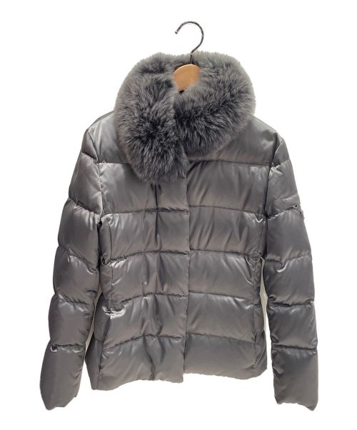 PRADA（プラダ）PRADA (プラダ) フォックスファー付ダウンジャケット グレー サイズ:40の古着・服飾アイテム