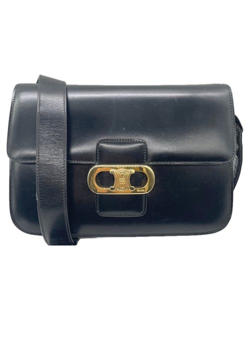 CELINE（セリーヌ）CELINE (セリーヌ) ブラゾン金具カーフショルダーバッグ ブラック サイズ:-の古着・服飾アイテム