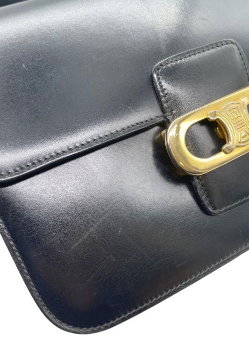 CELINE（セリーヌ）CELINE (セリーヌ) ブラゾン金具カーフショルダーバッグ ブラック サイズ:-の古着・服飾アイテム
