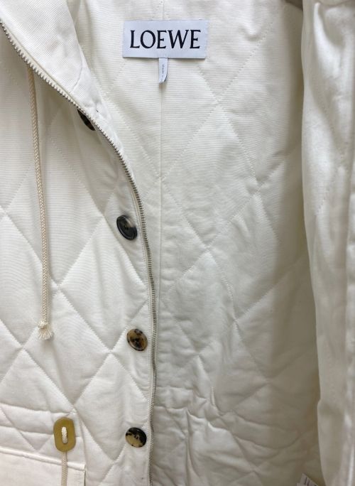 LOEWE（ロエベ）LOEWE (ロエベ) 21SS キルテッドフーデットパーカー ホワイト サイズ:48の古着・服飾アイテム