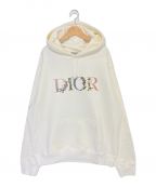 Diorディオール）の古着「DIOR Flowers Logo Hoodie」｜ホワイト