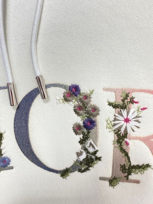 Dior（ディオール）Dior (ディオール) DIOR Flowers Logo Hoodie ホワイト サイズ:XLの古着・服飾アイテム