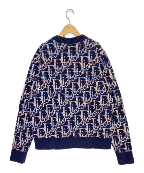 Dior（ディオール）Dior (ディオール) Oblique Wool Jacquard Sweater ネイビー サイズ:XLの古着・服飾アイテム