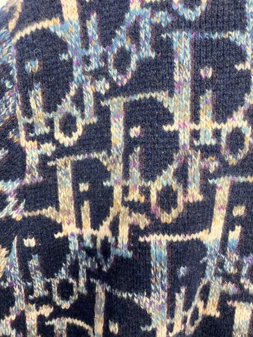 Dior（ディオール）Dior (ディオール) Oblique Wool Jacquard Sweater ネイビー サイズ:XLの古着・服飾アイテム
