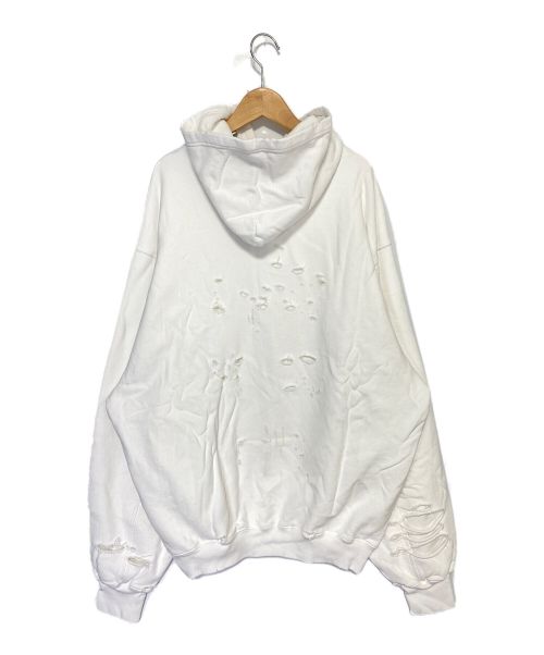 BALENCIAGA（バレンシアガ）BALENCIAGA (バレンシアガ) Destroyed Hoodie ホワイト サイズ:XXSの古着・服飾アイテム