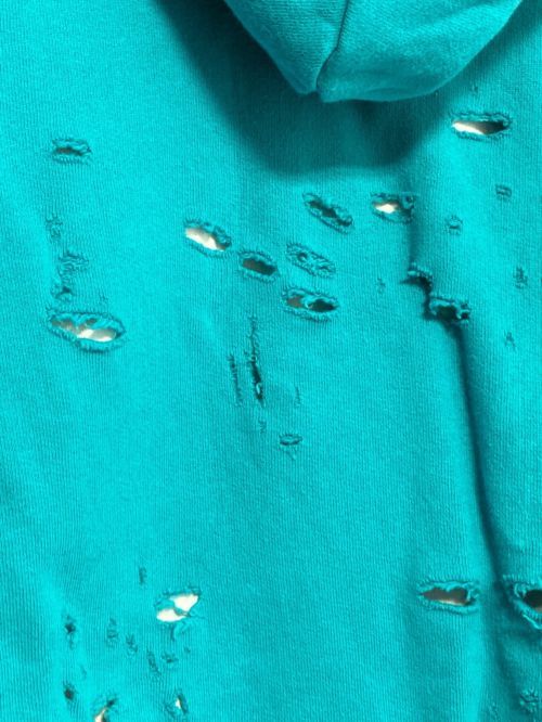 BALENCIAGA（バレンシアガ）BALENCIAGA (バレンシアガ) Destroyed Hoodie ブルー サイズ:XXSの古着・服飾アイテム