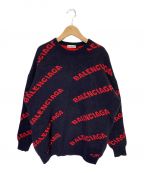 BALENCIAGAバレンシアガ）の古着「ALL OVER LOGO KNIT」｜ネイビー