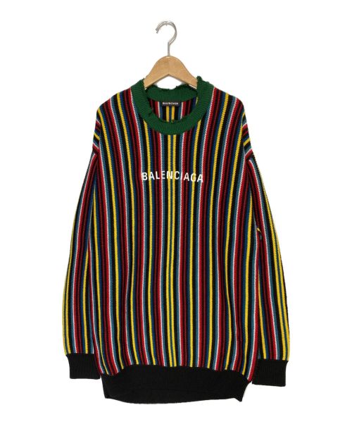 BALENCIAGA（バレンシアガ）BALENCIAGA (バレンシアガ) オーバーサイズストライプクルーネック マルチカラー サイズ:XSの古着・服飾アイテム