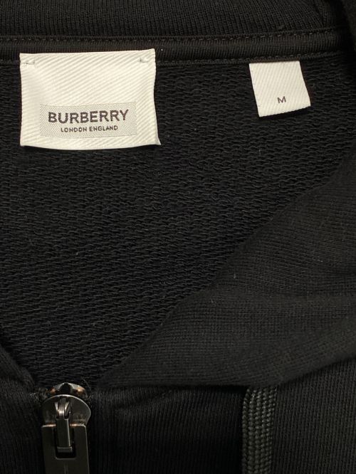 BURBERRY（バーバリー）BURBERRY (バーバリー) ロゴプリント ヴィンテージチェック パネル コットン フーデ ブラック サイズ:Mの古着・服飾アイテム