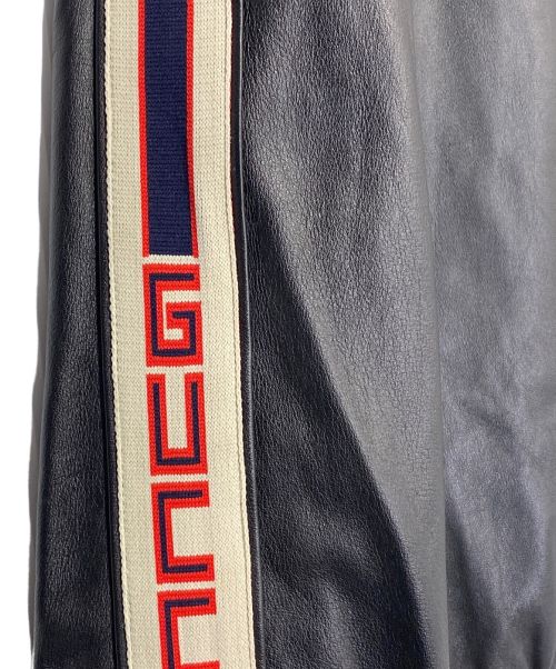 GUCCI（グッチ）GUCCI (グッチ) HOOLYWOOD アップリケ シープ レザー ジャケット ブラック サイズ:XLの古着・服飾アイテム
