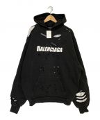 BALENCIAGAバレンシアガ）の古着「Destroyed Hoodie」｜ブラック