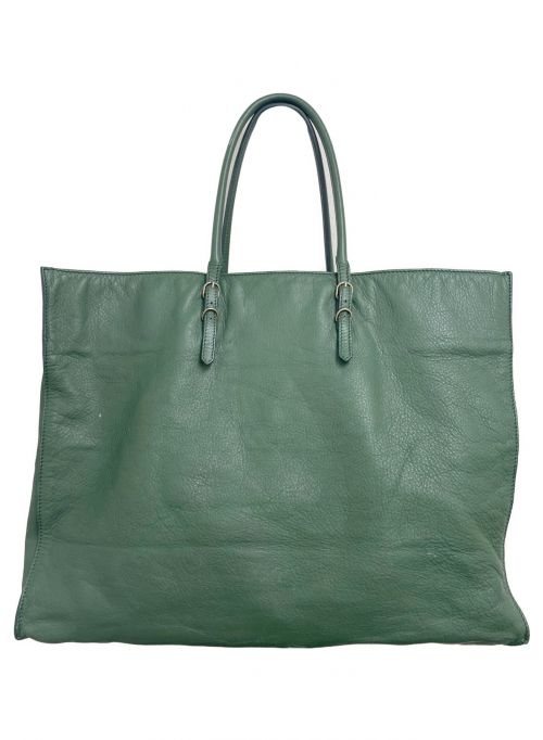 BALENCIAGA（バレンシアガ）BALENCIAGA (バレンシアガ) ザ・ペーパー トートバッグ グリーン サイズ:-の古着・服飾アイテム