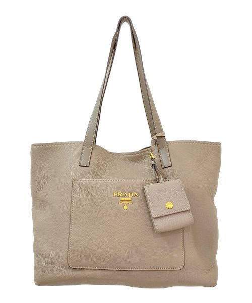 PRADA（プラダ）PRADA (プラダ) レザートートバッグ ベージュ サイズ:-の古着・服飾アイテム