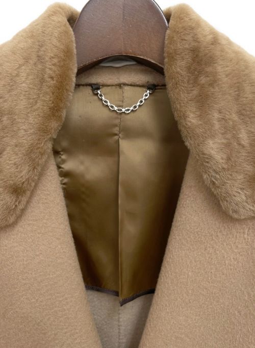 LOUIS VUITTON（ルイ ヴィトン）LOUIS VUITTON (ルイ ヴィトン) ファー付きチェスターコート ブラウン サイズ:44の古着・服飾アイテム