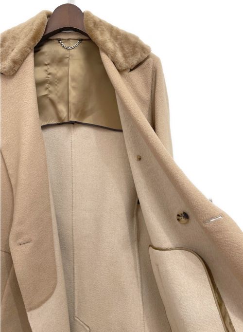 LOUIS VUITTON（ルイ ヴィトン）LOUIS VUITTON (ルイ ヴィトン) ファー付きチェスターコート ブラウン サイズ:44の古着・服飾アイテム