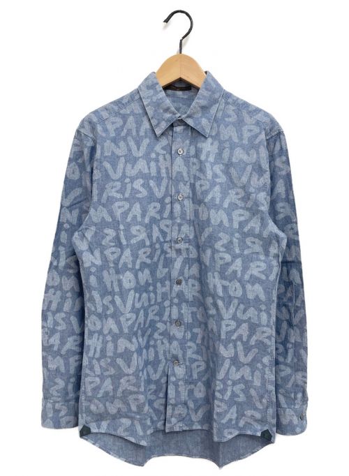 LOUIS VUITTON（ルイ ヴィトン）LOUIS VUITTON (ルイ ヴィトン) モノグラムグラフィティ シャツ スカイブルー サイズ:XSの古着・服飾アイテム