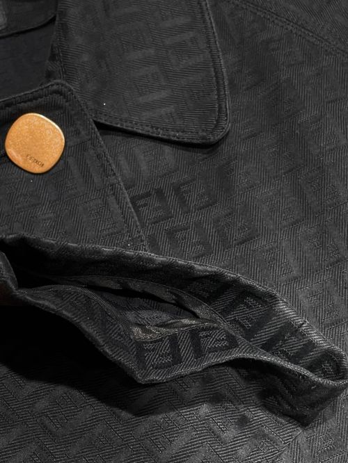 FENDI（フェンディ）FENDI (フェンディ) ズッキーノステンカラーコート ブラック サイズ:48の古着・服飾アイテム