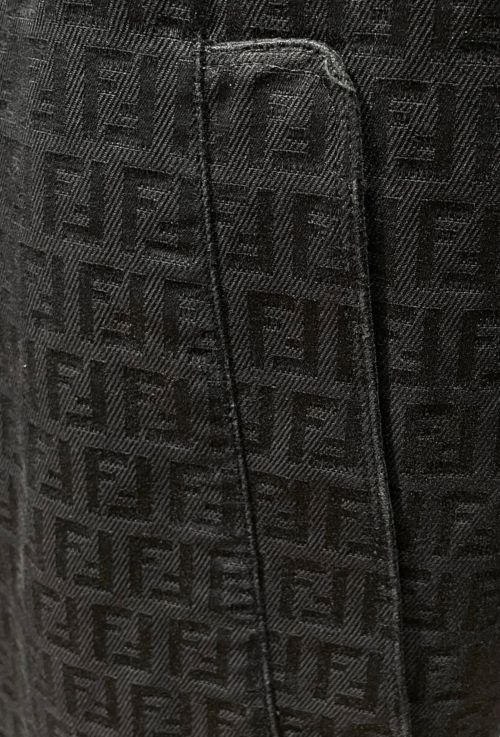 FENDI（フェンディ）FENDI (フェンディ) ズッキーノステンカラーコート ブラック サイズ:48の古着・服飾アイテム
