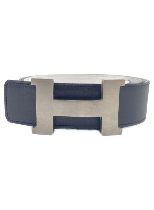 HERMES（エルメス）HERMES (エルメス) コンスタンスベルト ホワイト×ブラック サイズ:95の古着・服飾アイテム